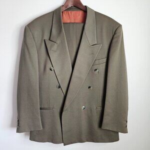Vomo Moda Men's 2 Piece Suit, Olive Green